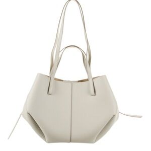 POLENE Cyme Mini textured leather in cream